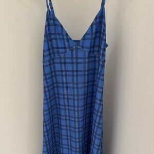 Blue Plaid Women's H&M Maxi Dress